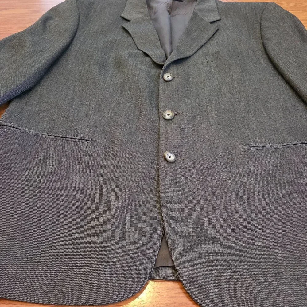 Vintage Claiborne Men's Blazer Sport Coat 44R Dusty Brown 3 Button 1990s Suit